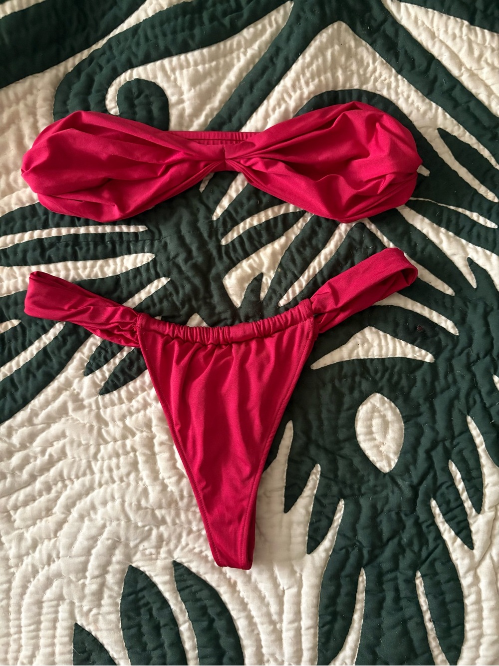 Indah Red Bikini Bottoms